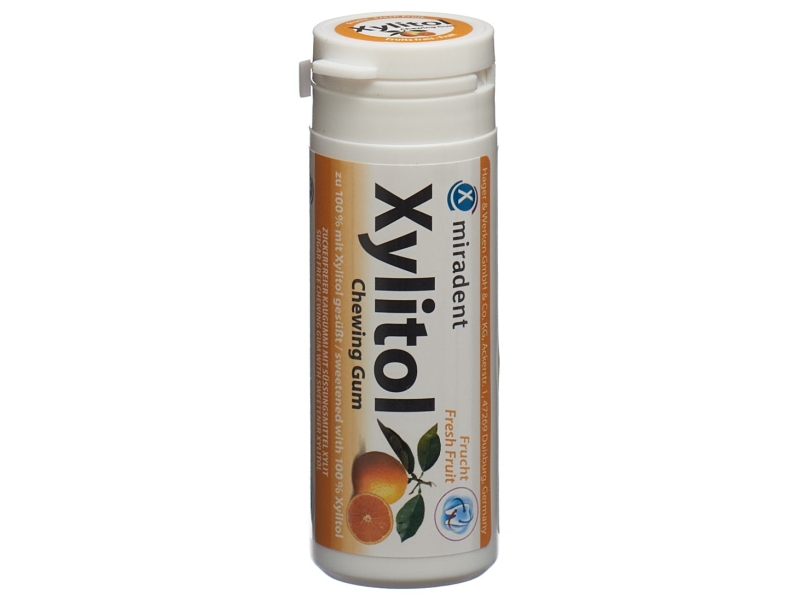 MIRADENT Xylitol chewing gum fruit 30 pièces