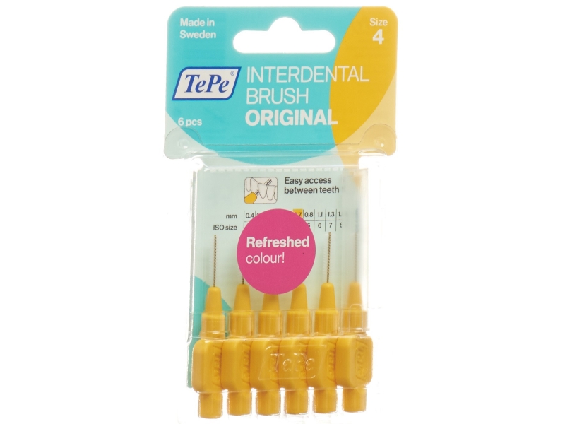 TEPE brosse interdentaire 0.7mm jaune blister 6 pièces