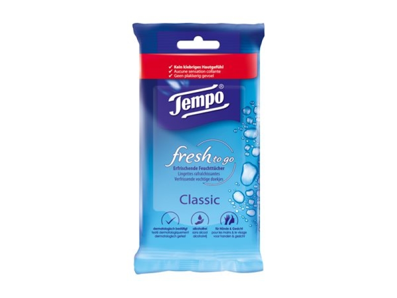TEMPO lingettes humides Fresh To Go Classic 10 pièces