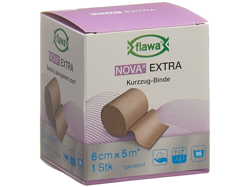 FLAWA Nova Extra bande extensible courte 6cm x 5m chair 1 pièce