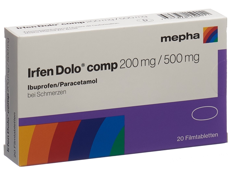 IRFEN DOLO Comprimés pelliculés 200 mg/500 mg 20 pièces