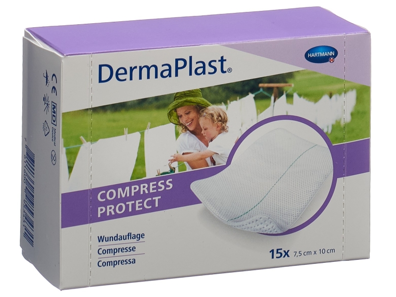 DERMAPLAST COMPRESS PROTECT 7.5X10CM 15 STK