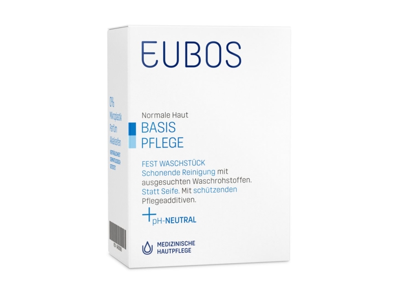 EUBOS Seife fest unparfümiert blau (neu) 125 g
