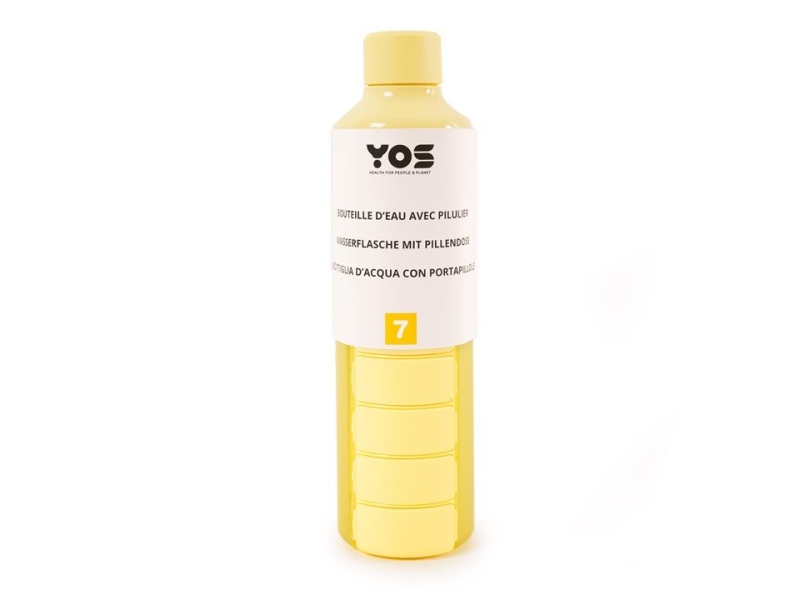 YOS Bottle Wochendispenser 375ml mit 7 Faechern gelb