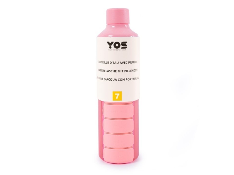 YOS Bottle Wochendispenser 375ml mit 7Fächern pink